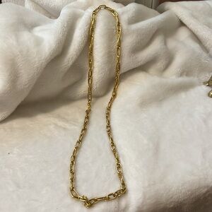 Goldtone double links in necklace clasp tiny, unisex, all occasions